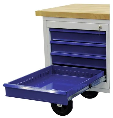 Produktbild von ADB Werkbank lichtgrau, lichtblau 4 Schubladen 130,0 x 60,0 x 82,7 cm
