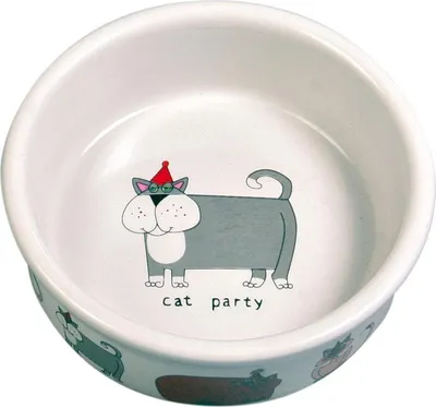 Image de Ecuelle en céramique, chat, 0,2 l/ø 12 cm, blanc