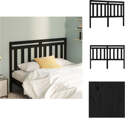 Immagine prodotto di vidaXL Testata nera 166x4x100 cm in legno di pino massiccio - Testate e piedi