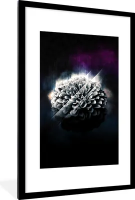 Produktbild von MuchoWow® MuchoWow® Gerahmtes Poster Blume - Licht - Schwarz 60x90 cm - Poster mit zchwarzem Bilderrahmen - Dekoration - Wandposter Wohnzimmer - Hochwertig