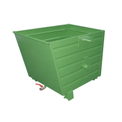 Produktbild von BAUER Spänekipper - stapelbar - 700 l - 1.500 kg - Siebblecheinsatz - resedagrün