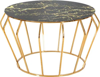 Zdjęcie produktu dla FURNLUX Stolik kawowy Histor Gold 45cm / Kolor główny: złoty / Wymiary: 45 x 78 x 78 cm