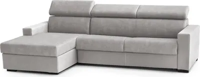 Produktbild von Schlafsofa Daatou, Ecksofa, 100%  Italy, Sofa mit Drehöffnung, mit linker Behälterhalbinsel, mit schmalen Armlehnen, Cm 260x95h85, Grau