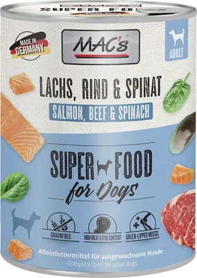 Produktbild von MAC's LACHS & SPINAT, Adult, jede Rasse, Lachs, Spinat, 800 g