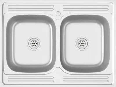 Produktbild von vidaXL Doppelspüle Silbern 800x600x155 mm Edelstahl