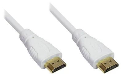 Obrázok produktu pre Vysokorýchlostný HDMI kábel s Ethernetom, 1,5 m, biely, s pozlátenými konektormi