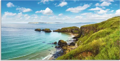 Produktbild von ARTland Wandbild Alu für Innen & Outdoor Küstenweg in Carrick-a-Rede Größe: 40x20 cm