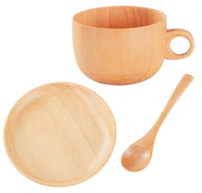 Productafbeelding van Houten Theekop Set met Lepels