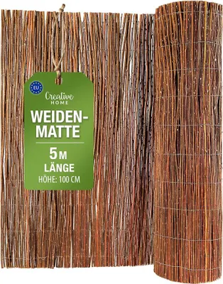 Imagen del producto de Protector de privacidad para balcón, tipo Weidenmatte, hecho de sauce, con dimensiones de 100 x 500 cm (alto x largo)