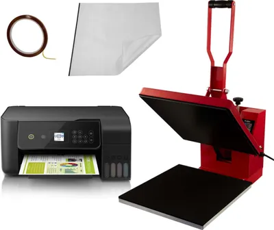 Produktbild von Transferpresse Hitzepresse 38 x 38cm & Drucker im Set