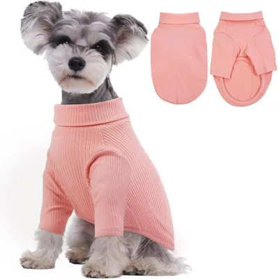 Imagen del producto de Suéter para perros, color rosa, tejido suave y cálido, talla XS