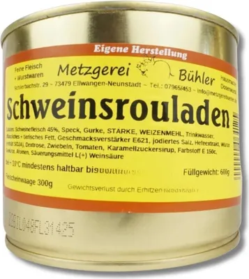 Produktbild von 600g Schweinsrouladen in Deftiger Sauce Fertiggericht direkt vom Metzger