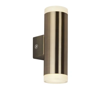 Produktbild von LED Außenwandleuchte Metall IP44 17 cm hoch Up Down in Messing Antik länglich warmweiß 3000 K 650 lm Modern