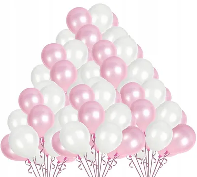 Produktbild von Set Pastellballons Weiß, Pink 100 Stk.