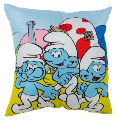 Produktbild von Die Schlümpfe Kissen - Plüsch Dekokissen Zierkissen Kopfkissen Sitzkissen Blau 40 x 40 cm