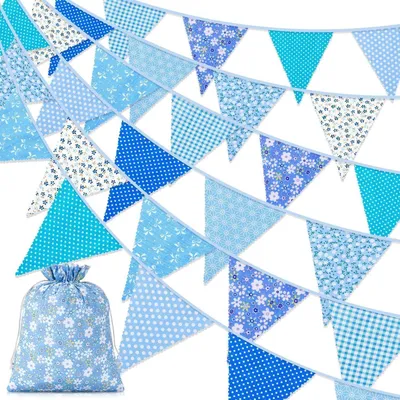 Productafbeelding van Vintage Floral Flags - 45 Stuks voor Feestdecoratie