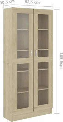 Immagine prodotto di Vetrina vidaXL in rovere Sonoma 82,5x30,5x185 cm in materiale derivato dal legno