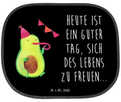 Produktbild von Mr. & Mrs. Panda auto hitzeschutz Avocado Party - Schwarz - Geschenk, blendschutz, autofenster sonnenschutz, Sonnenblende, Happy Birthday, Prüfung, Geburtstag, Abi