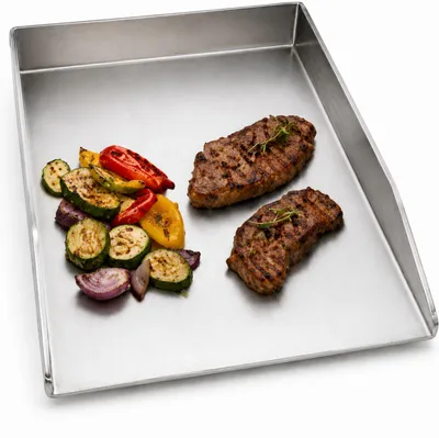 Produktbild von Plancha Grillplatte Edelstahl 30x20x3,5 cm | BBQ Grill Platte 2 mm Stärke | Gleichmäßige Hitzeverteilung | Rostfrei & Spülmaschinengeeignet | Für Gasgrill Kohlegrill Elektrogrill Universal