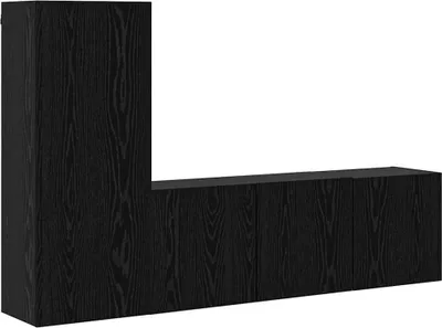 Produktbild von vidaXL TV-Wandmöbel 5 pcs Schwarz Eichen-Optik Holzwerkstoff