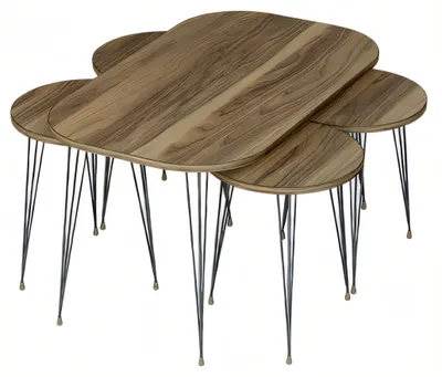 Immagine prodotto di Elegante tavolino in legno marrone con tavolini in stile moderno