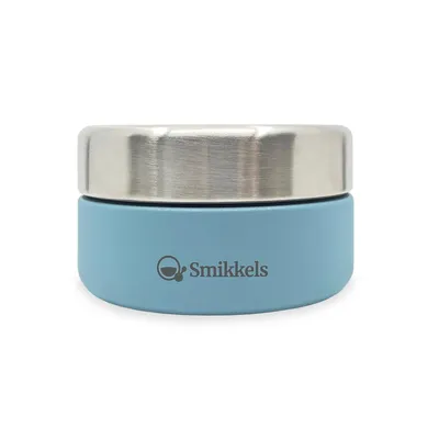 Imagen del producto de Smikkels, cuenco de acero inoxidable para frutas, 280 ml, color azul - Contenedor para snacks para niños