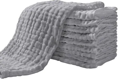 Productafbeelding van Famanu herbruikbare luiers, 10 stuks, 27x50 cm, grijs - 6-laags, absorberend