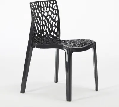 Image de lot de 22 chaises Gruvyer Grand Soleil Empilables pour Bars et Restaurants - Noir