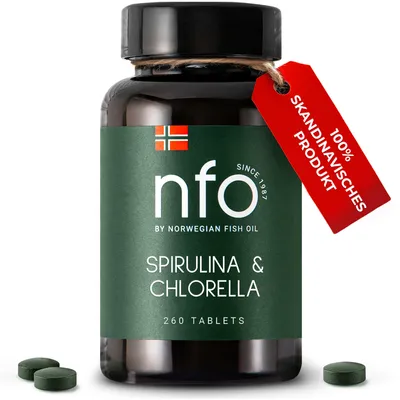 Produktbild von NFO Spirulina & Chlorella – Natürliche Unterstützung für Immunsystem und Energie [260 Tabletten]