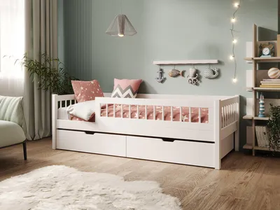 Obrázek produktu pro Dětská postel s úložným prostorem 90x200 LEPSERA - bílá