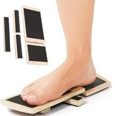 Produktbild von Professionelles Holz-Balanceboard,Wackelbrett,Stehschreibtisch-Zubehör,Untertisch-Balanceboard mit rutschfester Rolle für Core-und Stabilitätstraining