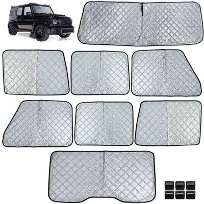 Image de Protection solaire et occultation, ensemble de 8 pièces, thermique, pour Mercedes-Benz Classe G (W463), modèles de 2018 à 2024