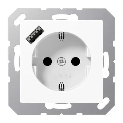 Immagine prodotto di Jung SCHUKO Presa di corrente con USB tipo A1520-18AWW (A1520-18AWW)