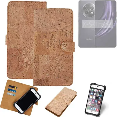 Produktbild von K-S-Trade Hülle kompatibel mit Realme 13+ 5G  Kork Handyhülle Cover  Schutzhülle TPU Case Bumper in Hellbraun, (1x)