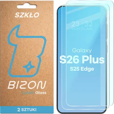 Produktbild von 2x Gehärtetes Glas für Galaxy S26 Plus / S25 Edge, Bizon Glass Clear Duo