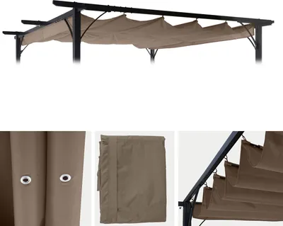 Obrázok produktu pre Náhradný kryt 320x250cm pre strešnú pergolu HWC-C42 3x3m ~ taupe-brown