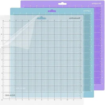 Produktbild von Famanu Schneidematten Set 3 Stück selbstklebend - Flexibel und rutschfest - Für Silhouette Cameo 3/2/1 - Mehrfarbig