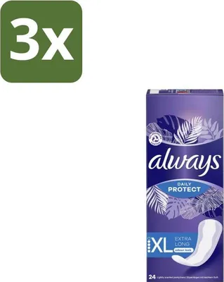 Produktbild von Always – Slipeinlagen – Extra lang – 24 Slipeinlagen - Vorteilspack - 3 Stücke