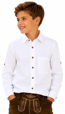 Produktbild von Isar-Trachten Kinder Trachtenhemd "Klassik" 48201 | Weiß Größe: 104
