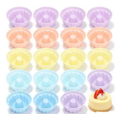 20 Silikon-Cupcake-Backformen, wiederverwendbar, Mini-Muffinformen