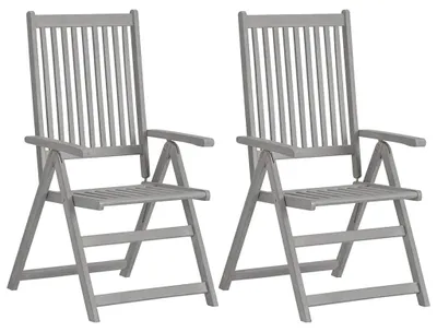Productafbeelding van vidaXL Verstelbare stoelen met hoge rugleuning, set van 4, met kussens, massief acaciahout