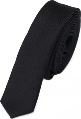 Produktbild von Fabio Farini - 1 Stück Schmale Herren Schlips - Moderne Slim Krawatten in 3cm Breite Schmal (3cm), Schwarz