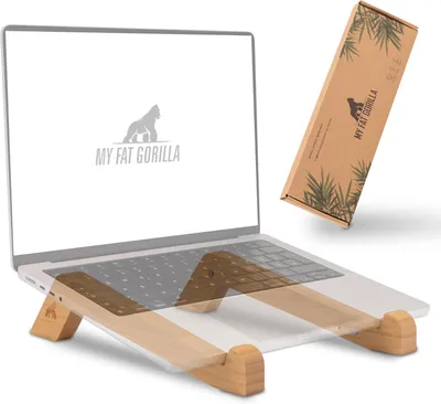 Produktbild von Laptopständer Bambus 10-17 Zoll, Ergonomisch, Leicht, Für Zuhause, Büro