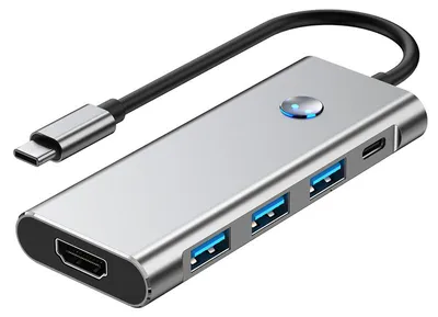 Zdjęcie produktu dla Hub USB-C INF 7 w 1: 4K/60 Hz, czytnik kart, porty 3.0