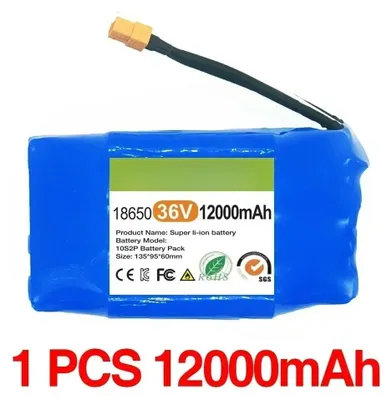 Obrázok produktu pre 36V akumulátor – lítiová batéria 10S2P – 12000 mAh, 12 Ah – pre gyroskopické vozidlá, hoverboardy, jednokolky