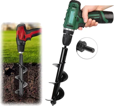 Produktbild von ELMAX | Gartenbohrer, 10x30 cm, für Bohrmaschine, Grabungswerkzeug, Garten Erdbohrer