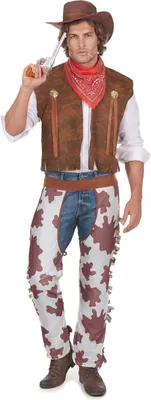 Immagine prodotto di Costume classico da cowboy Wild West marrone-bianco - XL