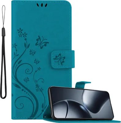 Immagine prodotto di Cadorabo cover per Xiaomi 14T Pro in FLORAL BLUE Cover protettiva dal design floreale con chiusura magnetica, funzione stand e slot per carte di credito Book Case Cover