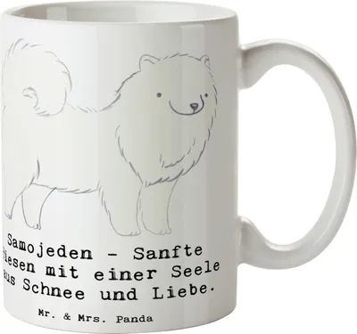 Produktbild von Mr. & Mrs. Panda Tasse Samojede Liebe - Weiß - Geschenk, Bedruckte, Kaffeebecher, Hundenatur, Hunde, Hundeliebhaber, Kaffeetasse, sanfte Riesen, freundliches Wesen, Hund