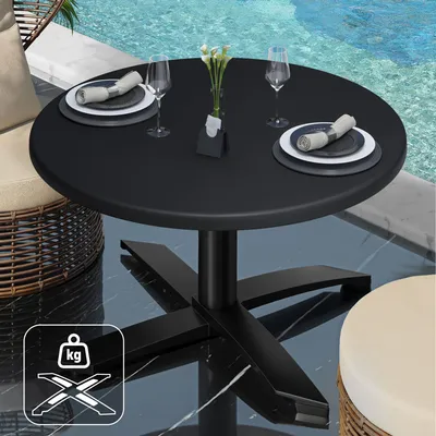 Produktbild von WTG | Jamaika Loungetisch | Ø:H 70 x 37 cm | Schwarz  / Schwarz | Zusatzgewicht | Bistro Loungetisch Gastro Tisch